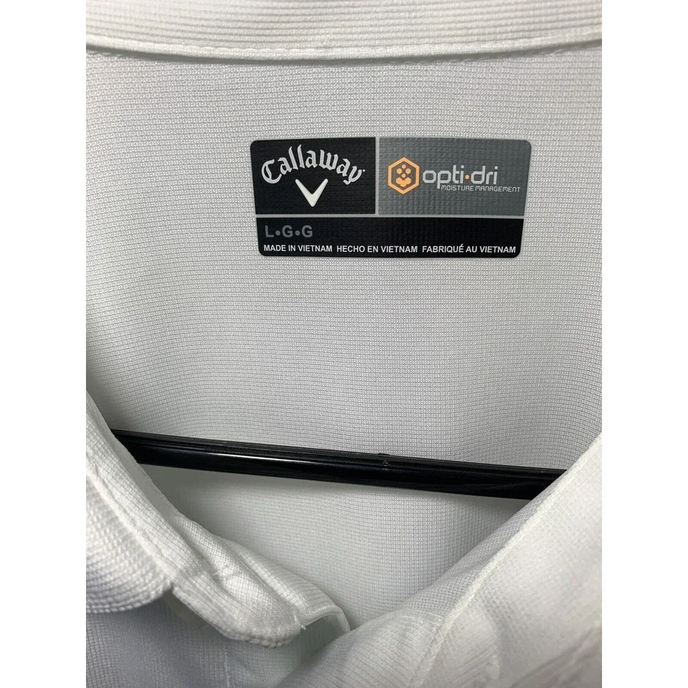 Callaway Men’s Heatherwood Golf Club Polo Shirt White Size L - Picture 4 of 6